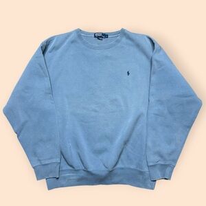Vintage 1990s Polo Ralph Lauren Crewneck Sweatshirt Blue Men’s Large Vtg 90s